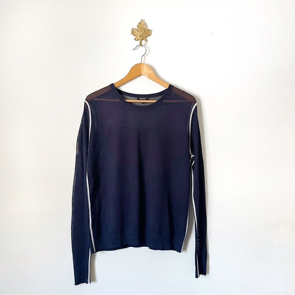 WORTH New York Black knit Crewneck sweater size Large NWOT